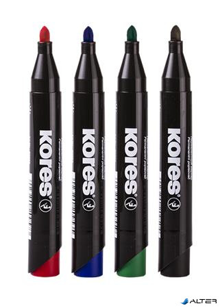 Alkoholos marker, 3-5 mm, kúpos, KORES "K-Marker XP1", 4 különböző szín