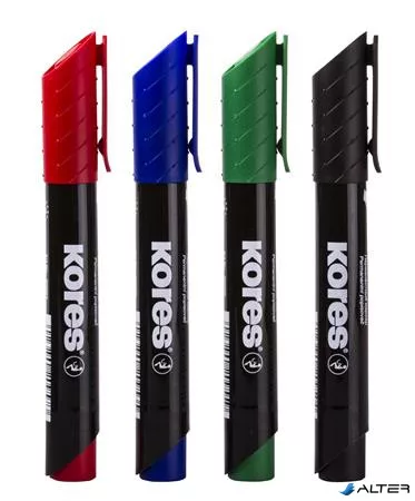 Alkoholos marker, 3-5 mm, kúpos, KORES "K-Marker XP1", 4 különböző szín
