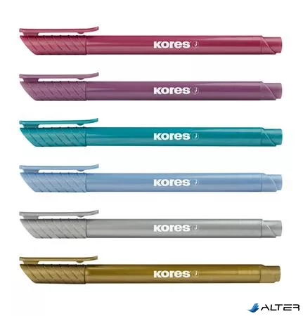 Ecsetirón készlet, KORES 'Metallic Style', 6 metál szín
