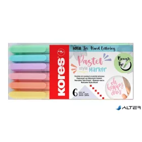   Ecsetirón készlet, KORES "Pastel Style", 6 pasztell szín