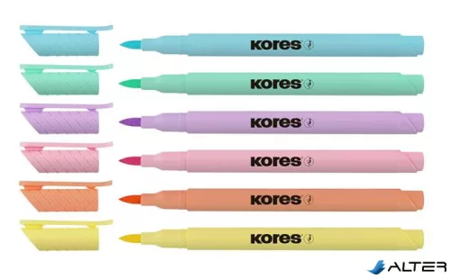 Ecsetirón készlet, KORES "Pastel Style", 6 pasztell szín