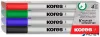 Tábla- és flipchart marker készlet, 1-3 mm kúpos, KORES 'K-Marker W1', 4 különböző szín