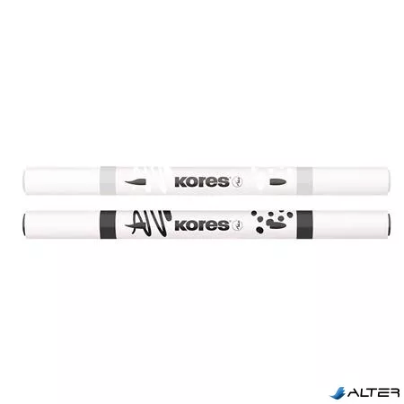 Dekormarker készlet, akril, 1-2 mm, kétvégű, KORES " K-Kreative", 2 különböző szín