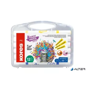   Dekormarker készlet, akril, 1-2 mm, kétvégű, KORES ' K-Kreative', 12 különböző szín