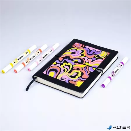 Dekormarker készlet, akril, 1-2 mm, kétvégű, KORES ' K-Kreative', 12 különböző szín