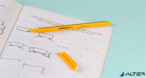 Tűfilc készlet, 0,4 mm, KORES "K-Liner", 12 különböző szín