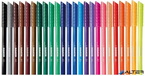 Filctoll készlet, kimosható, KORES 'Korellos', 24 különböző szín