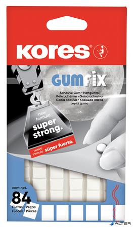 Gyurmaragasztó, 84 kocka/csomag, KORES 'Gumfix'