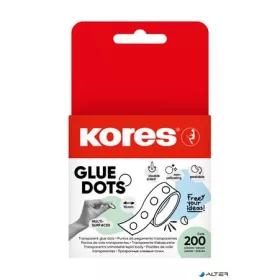   Ragasztópont, kétoldalas, 200 db, KORES "Glue Dots", átlátszó