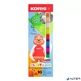 Gyurma, 200 g, 10 szín, KORES "Plastilina"