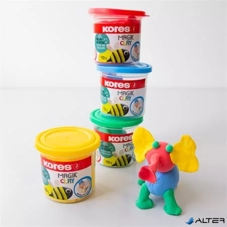 Gyurma,160 g, levegőre száradó, 4 szín, KORES "Magic Clay"