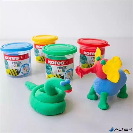 Gyurma,160 g, levegőre száradó, 4 szín, KORES "Magic Clay"