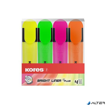 Szövegkiemelő készlet, 0,5-5 mm, KORES, 4 különböző szín