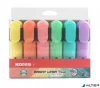 Szövegkiemelő készlet, 0,5-5 mm, KORES 'Bright Liner Plus Pastel', 6 különböző szín