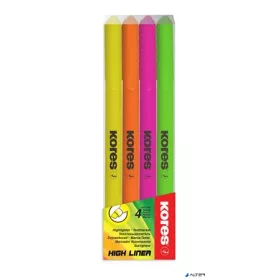   Szövegkiemelő készlet, 0,5-3,5 mm, KORES, 4 különböző szín