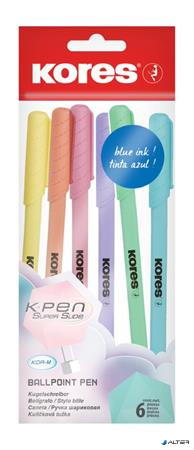 Golyóstoll, 1,0 mm, kupakos, háromszögletű, KORES "KOR-M Pastel", kék