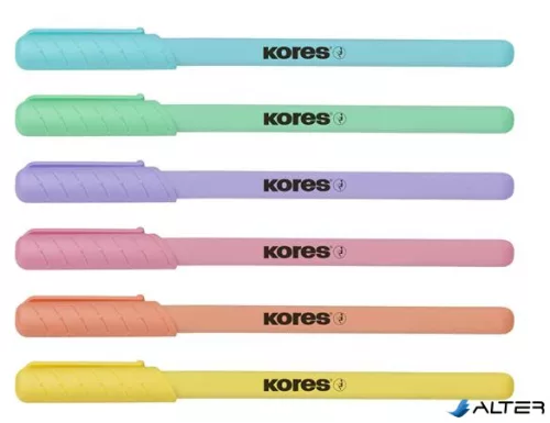 Golyóstoll, 1,0 mm, kupakos, háromszögletű, KORES "KOR-M Pastel", kék