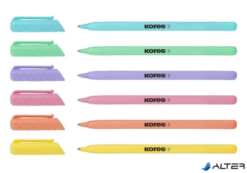 Golyóstoll, 1,0 mm, kupakos, háromszögletű, KORES "KOR-M Pastel", kék