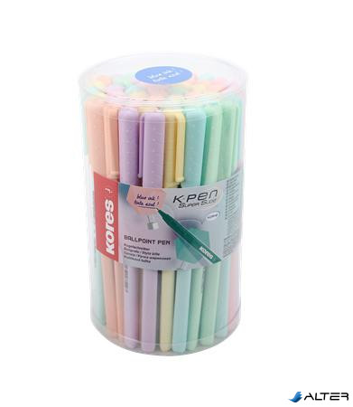 Golyóstoll, 1,0 mm, kupakos, háromszögletű, KORES "KOR-M Pastel", kék