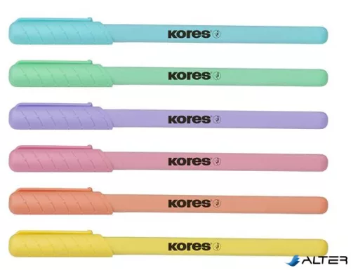 Golyóstoll, 1,0 mm, kupakos, háromszögletű, KORES "KOR-M Pastel", kék