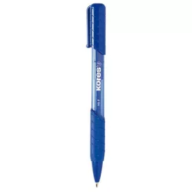   Golyóstoll, 0,7 mm, nyomógombos, háromszögletű, KORES "K6-F", kék