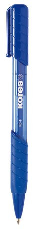 Golyóstoll, 0,7 mm, nyomógombos, háromszögletű, KORES 'K6-F', kék