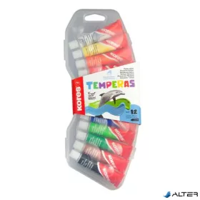 Tempera készlet, 12 ml, KORES, 12 különböző szín