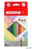 Színes ceruza készlet, háromszögletű, KORES "Kolores Style", 15 különböző szín