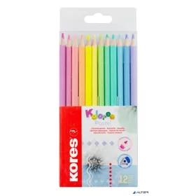   Színes ceruza készlet, háromszögletű, KORES 'Kolores Pastel', 12 pasztell szín