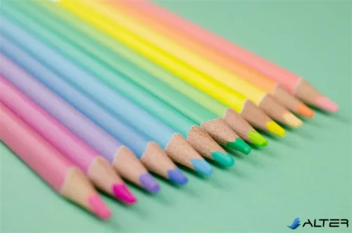 Színes ceruza készlet, háromszögletű, KORES "Kolores Pastel", 12 pasztell szín