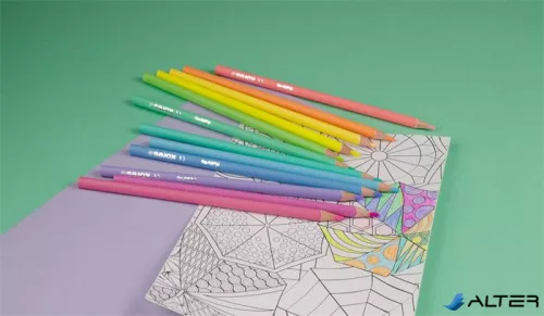 Színes ceruza készlet, háromszögletű, KORES 'Kolores Pastel', 12 pasztell szín