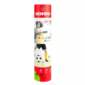   Színes ceruza készlet, háromszögletű, 1 grafittal, 1 hegyezővel, KORES 'KOLORES Twist & Turn', 12 különböző szín