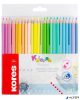 Színes ceruza készlet, háromszögletű, KORES "Kolores Pastel", 24 pasztell szín