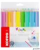 Színes ceruza készlet, háromszögletű, KORES "Kolores Pastel", 24 pasztell szín