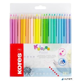   Színes ceruza készlet, háromszögletű, KORES 'Kolores Pastel', 24 pasztell szín