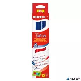   Postairón, háromszögletű, KORES "Twin", kék-piros
