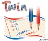 Postairón, háromszögletű, KORES "Twin", kék-piros