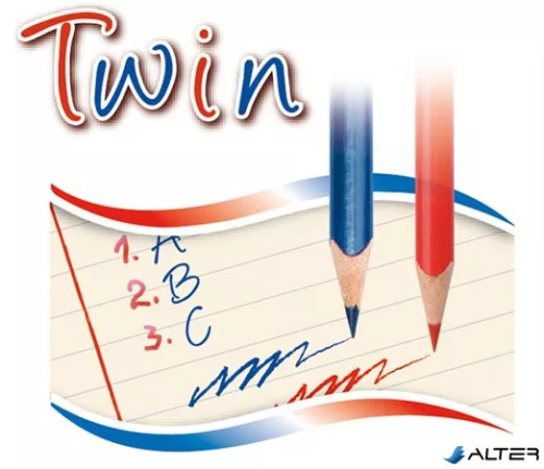 Postairón, háromszögletű, KORES "Twin", kék-piros