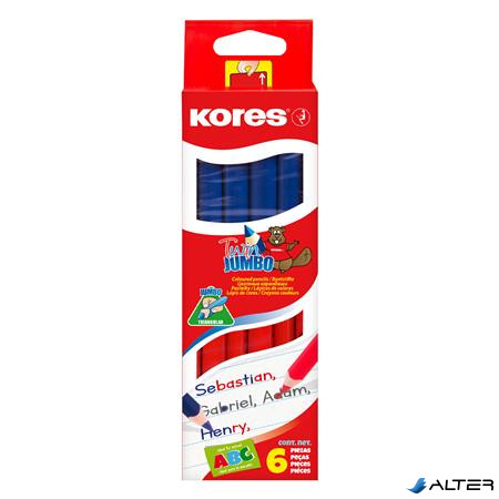 Postairón, háromszögletű, KORES "Twin Jumbo", piros-kék