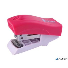   Tűzőgép, 24/6, 26/6, 12 lap, VICTORIA OFFICE, "Mini", rózsaszín