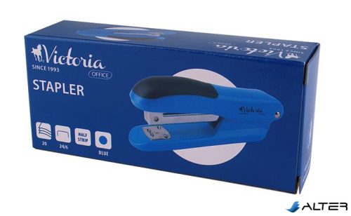 Tűzőgép, 24/6, 20 lap, VICTORIA OFFICE, "Half-Strip", kék