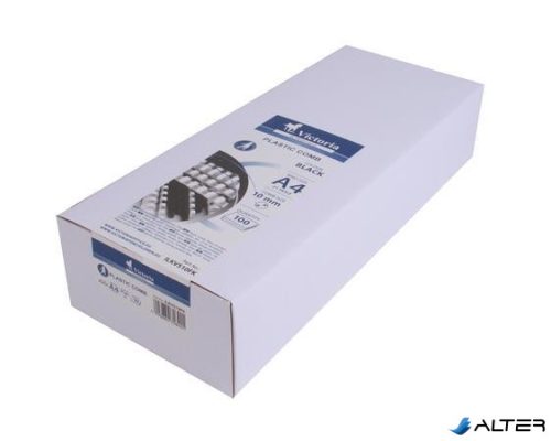 Spirál, műanyag, 10 mm, 41-55 lap, VICTORIA, fekete