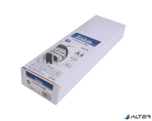 Spirál, műanyag, 6 mm, 10-20 lap, VICTORIA OFFICE, fehér