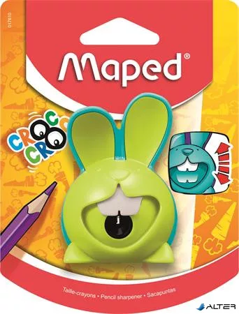 Hegyező, egylyukú, tartályos, MAPED "Croc Croc Innovation", nyuszi, vegyes színek