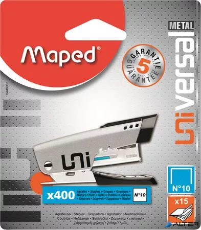 Tűzőgép, No. 10, 15 lap, MAPED 'Mini Universal Metal'