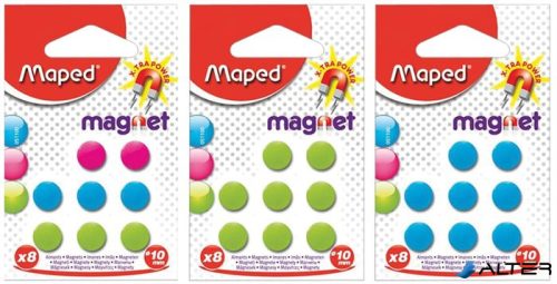 Mágnes, kerek, 10 mm, MAPED, vegyes színekben