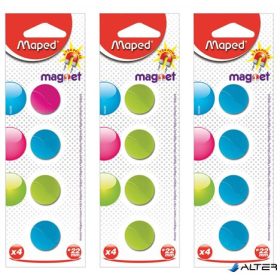 Mágnes, kerek, 22 mm, MAPED, vegyes színek
