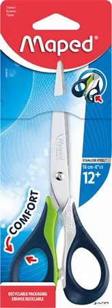 Olló, általános, 16 cm, MAPED 'Sensoft 3D', vegyes színek