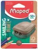 Hegyező, kétlyukú, tartályos, műanyag, FSC, MAPED "Smiling Planet"