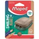 Hegyező, kétlyukú, tartályos, műanyag,  MAPED "Smiling Planet"